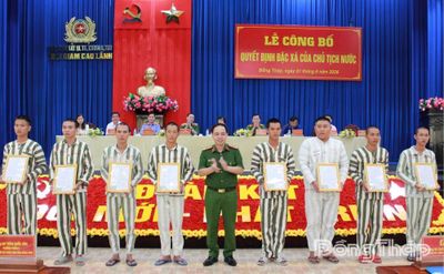Trại giam Cao Lãnh: 138 phạm nhân được Chủ tịch nước đặc xá năm 2026