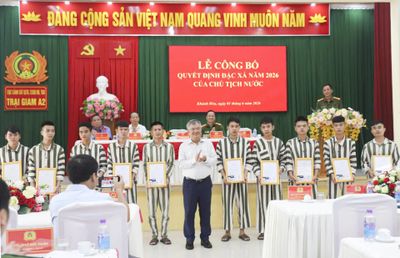 Trại giam A2 công bố Quyết định đặc xá năm 2026 của Chủ tịch nước