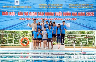 Ninh Bình xuất sắc giành 3 Huy chương Vàng Giải bơi - lặn vô địch các nhóm tuổi quốc gia năm 2026