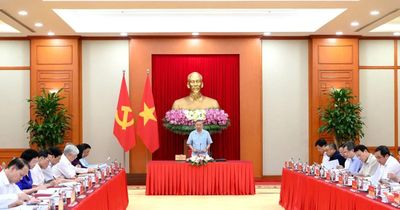 [Ảnh] Tổng Bí thư, Chủ tịch nước Tô Lâm chủ trì làm việc về công tác chuẩn bị sơ kết 1 năm vận hành chính quyền 3 cấp