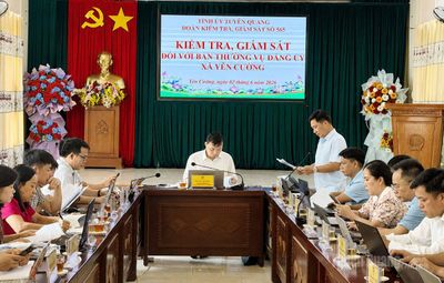 Đoàn kiểm tra, giám sát số 565 của Ban Thường vụ Tỉnh ủy làm việc với Ban Thường vụ Đảng ủy xã Yên Cường và Đường Hồng