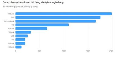 Lộ diện những ngân hàng rót vốn mạnh nhất vào bất động sản