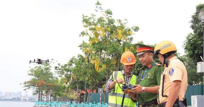 Công an Hà Nội thử nghiệm UAV giám sát an ninh trật tự tại phường Tây Hồ