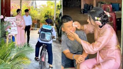 Khoảnh khắc em trai khóc sướt mướt khi đi học về biết chị sắp lấy chồng