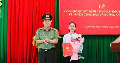 Vợ liệt sĩ Nguyễn Xuân Hải được tuyển vào lực lượng Công an nhân dân