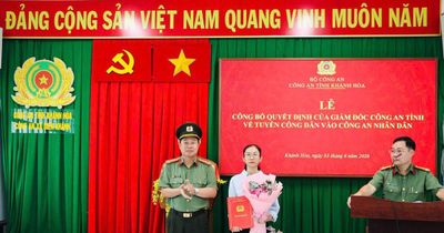 Tuyển vợ Thiếu tá hy sinh khi làm nhiệm vụ vào lực lượng Công an tỉnh Khánh Hòa