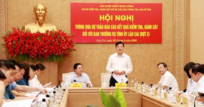 Thông qua dự thảo báo cáo kết quả kiểm tra, giám sát đối với Ban Thường vụ Tỉnh ủy Lào Cai