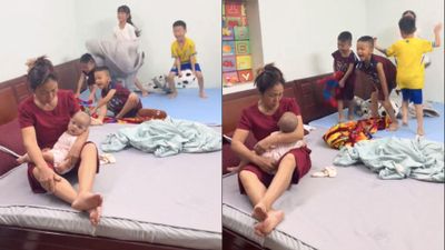 Clip 'thảm cảnh 1 bà trông 5 cháu nghỉ hè' khiến dân mạng vừa cười vừa thương