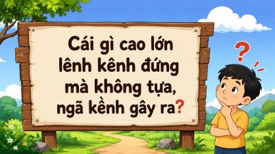 Cái gì cao lớn lênh khênh đứng mà không tựa, ngã kềnh ngay ra?