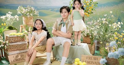 Hình ảnh 3 người con đẹp như tranh vẽ của nhà Khánh Thi - Phan Hiển