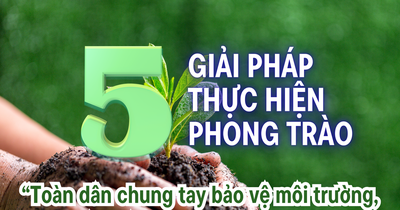 [Infographic] 5 giải pháp triển khai phong trào 'Toàn dân chung tay bảo vệ môi trường, vì một Việt Nam xanh - sạch - đẹp'