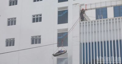[Ảnh] Xem lực lượng cứu hộ diễn tập xử lý tình huống cháy nổ tại Đồng Tháp
