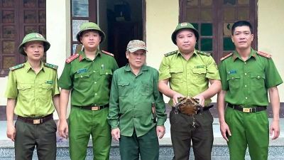 Giao nộp cá thể rùa cho cơ quan chức năng ở Thanh Hóa