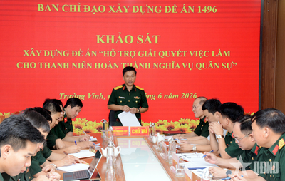 Ban chỉ đạo xây dựng Đề án 1496 của Bộ Quốc phòng khảo sát tại tỉnh Nghệ An