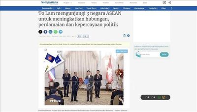 Báo chí Indonesia đánh giá cao chuyến thăm của Tổng Bí thư, Chủ tịch nước Tô Lâm tới 3 nước ASEAN