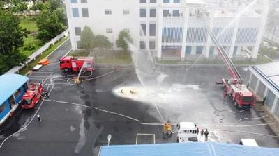 Công ty Điện lực Đồng Tháp thực tập phương án chữa cháy, cứu nạn cứu hộ năm 2026
