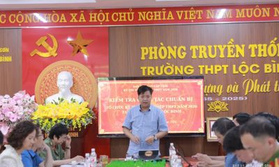Kiểm tra công tác chuẩn bị Kỳ thi tốt nghiệp THPT năm 2026 tại xã Na Dương, Lộc Bình