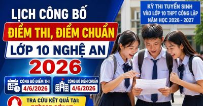 Lịch công bố điểm thi, điểm chuẩn lớp 10 Nghệ An 2026 mới nhất