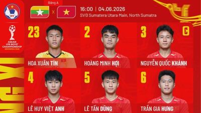 Trực tiếp bóng đá U19 Việt Nam - U19 Myanmar (Hiệp 1): Công Hậu đá chính