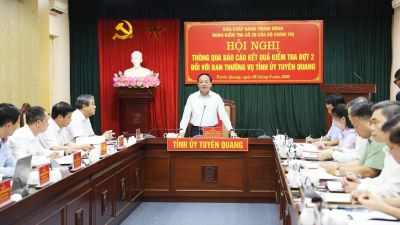 Thông qua báo cáo kết quả kiểm tra đợt 2 đối với Ban Thường vụ Tỉnh ủy Tuyên Quang