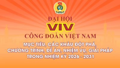 Đại hội XIV Công đoàn Việt Nam: Mục tiêu, các khâu đột phá, chương trình, đề án, nhiệm vụ, giải pháp trong nhiệm kỳ 2026 – 2031