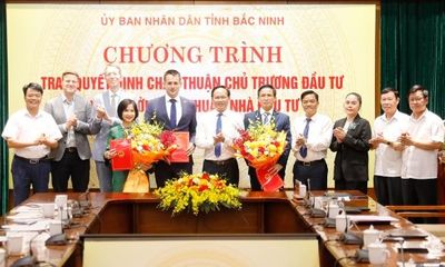 Bắc Ninh trao quyết định chấp thuận chủ trương đầu tư hai dự án điện gió quy mô hơn 6 nghìn tỷ đồng