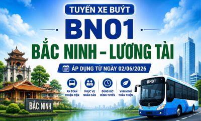 Tuyến xe buýt BN01 Bắc Ninh - Lương Tài áp dụng lộ trình mới từ ngày 2/6/2026