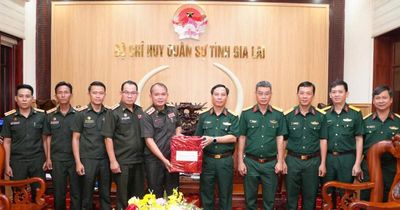 Đoàn cán bộ, sĩ quan trẻ các tỉnh Nam Lào giao lưu, trao đổi kinh nghiệm với Bộ CHQS tỉnh Gia Lai