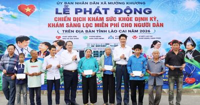 Phó Bí thư Tỉnh ủy, Chủ tịch Ủy ban MTTQ Việt Nam tỉnh Nguyễn Thế Phước dự lễ phát động 'Chiến dịch khám sức khỏe định kỳ, khám sàng lọc miễn phí cho người dân' tại xã Mường Khương