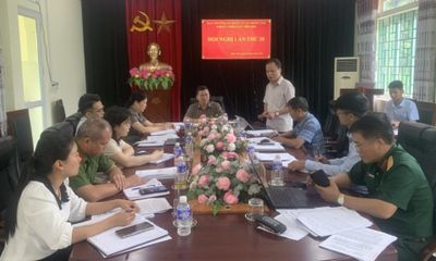 Trưởng Ban Tuyên giáo và Dân vận Tỉnh ủy Nông Thanh Tùng dự Hội nghị Ban Thường vụ Đảng ủy xã Minh Tâm