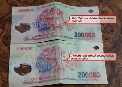 Tiền giả 200.000 đồng xuất hiện trở lại: Cách phân biệt để tránh bị lừa