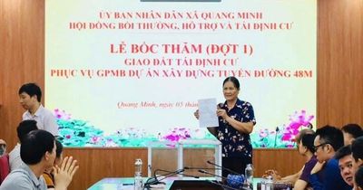 Quang Minh tổ chức bốc thăm đất tái định cư dự án xây dựng đường 48m