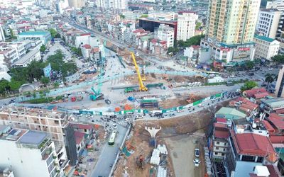 Hà Nội: Đường Vành đai 1 đoạn Hoàng Cầu - Voi Phục dần lộ diện