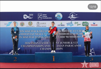 Diệp Thị Hương giành 3 huy chương vàng giải canoeing trẻ châu Á 2026