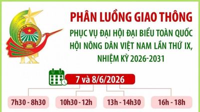 Công an Hà Nội phân luồng giao thông phục vụ Đại hội Hội Nông dân Việt Nam lần thứ IX