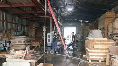 Kịp thời khống chế đám cháy, bảo vệ an toàn xưởng gỗ