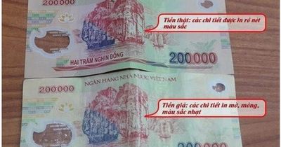 Dựa vào những đặc điểm này có thể dễ dàng phân biệt được tiền giả - tiền thật
