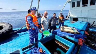 Cảnh sát biển bắt giữ tàu vận chuyển trái phép hơn 150.000 lít dầu D.O