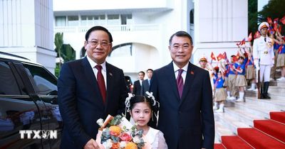 Lễ đón Thủ tướng Lào thăm chính thức Việt Nam