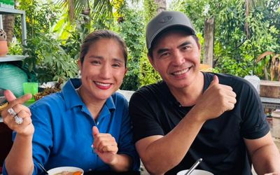 Trung Dũng bên Cát Tường: 'Không ai sướng bằng em này'
