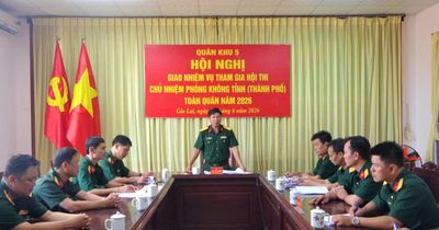 Quân khu 5 giao nhiệm vụ cho cán bộ tham gia Hội thi Chủ nhiệm Phòng không tỉnh (thành phố) toàn quân năm 2026
