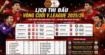 Lịch thi đấu vòng cuối V.League 2025/26: 3 đội cùng điểm, ai xuống hạng?