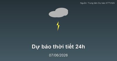 Thời tiết đất liền 24h tới (08/06/2026): Bắc Bộ nắng nóng gay gắt, Nam Bộ mưa dông chiều tối