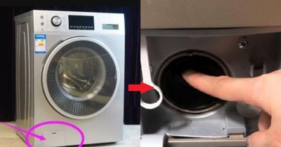 Trên máy giặt có 1 công tắc ẩn, cứ bật lên là toàn bộ nước bẩn chảy ra ngay