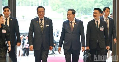 [Ảnh] Chủ tịch Quốc hội Trần Thanh Mẫn hội kiến Thủ tướng Thái Lan Anutin Charnvirakul