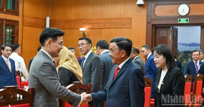 [Ảnh] Thường trực Ban Bí thư Trần Cẩm Tú tiếp các Trưởng đoàn chính đảng các nước ASEAN