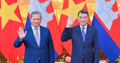 Chùm ảnh: Thủ tướng Lê Minh Hưng chủ trì Lễ đón Thủ tướng Campuchia thăm chính thức Việt Nam