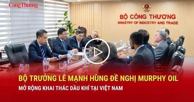 Bộ trưởng Lê Mạnh Hùng đề nghị Murphy Oil mở rộng khai thác dầu khí tại Việt Nam