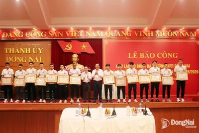 Lễ báo công Câu lạc bộ bóng đá Trường Tươi Đồng Nai vô địch Giải hạng Nhất quốc gia mùa giải 2025-2026