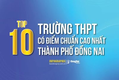 [Infographic] Top 10 trường THPT có điểm chuẩn cao nhất thành phố Đồng Nai